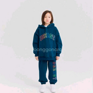 가격내림) 남녀공용 비이스트 후드티와 조거팬츠 새상품(기모옷) 130사이즈 이미지
