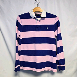 폴로 랄프로렌 커스텀 슬림핏 럭비 셔츠 M (핑크 네이비)