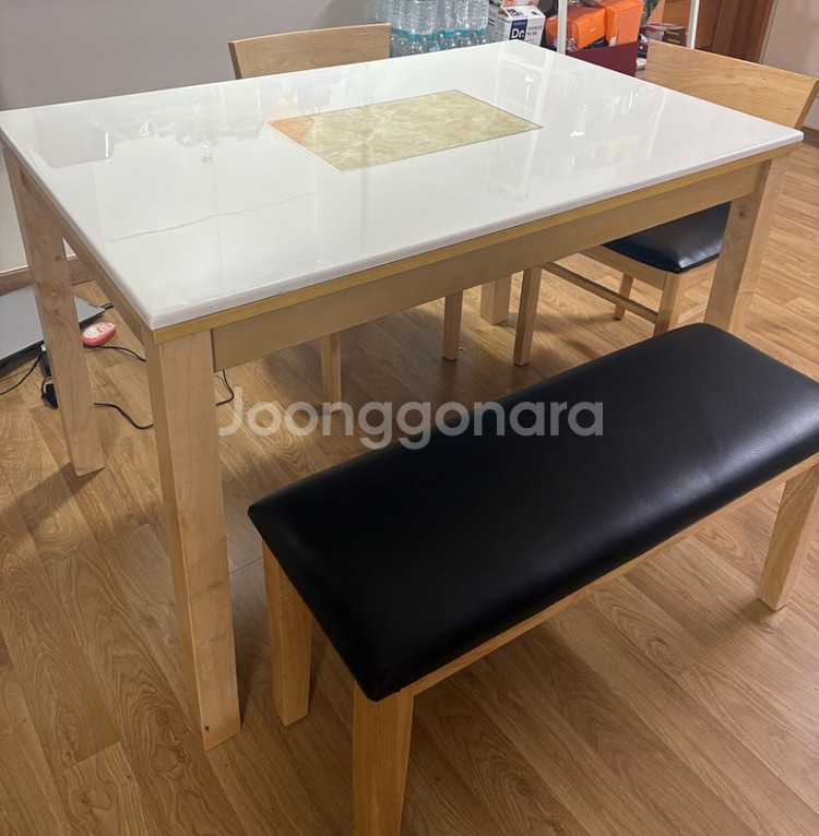 대리석 식탁 + 벤치 세트--2