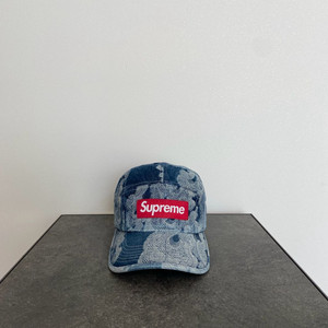 (OS) 슈프림 박스로고 캠프캡 모자 플레임 데님