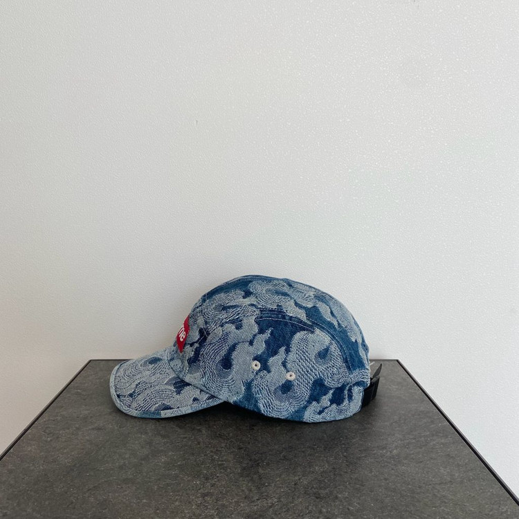 (OS) 슈프림 박스로고 캠프캡 모자 플레임 데님--1