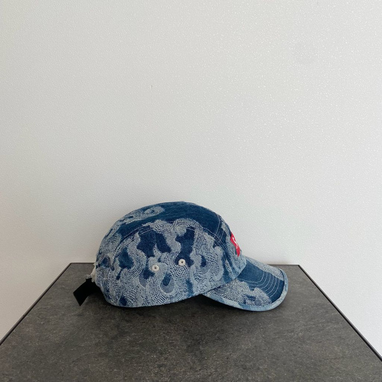 (OS) 슈프림 박스로고 캠프캡 모자 플레임 데님--2
