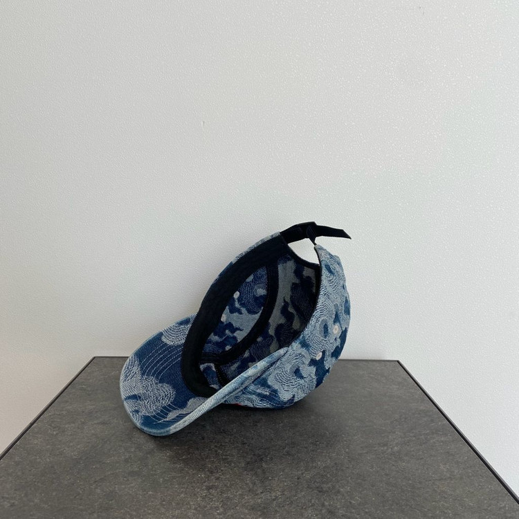 (OS) 슈프림 박스로고 캠프캡 모자 플레임 데님--5