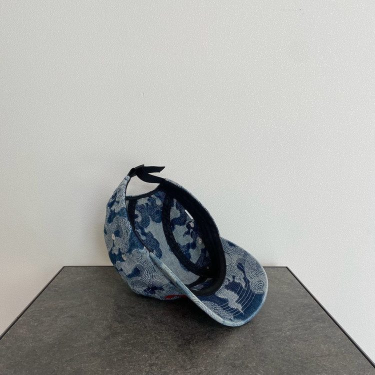 (OS) 슈프림 박스로고 캠프캡 모자 플레임 데님--6