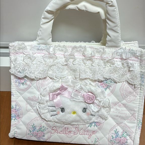 산리오 웨딩 화이트프릴 헬로키티 가방 2way 크로스백 토트백