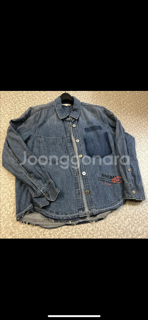 지컷 레터링 데님 셔츠 청 유니크 출근룩 자켓 셔킷 셔켓 gcut 여자--3