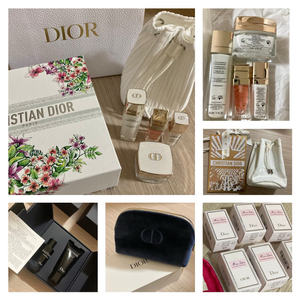 (새상품) 디올 프레스티지 기초 미니 4종세트 / 복조리 파우치 블루밍부케 미니어처 소바쥬