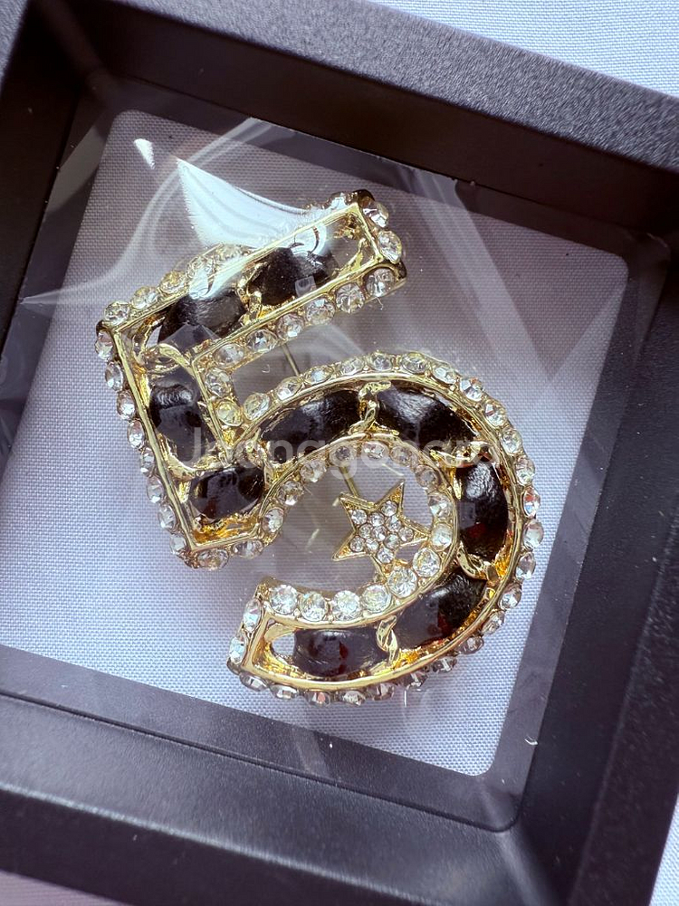 샤넬 빈티지 스타일 브로치 넘버5 블루하트 세트--3