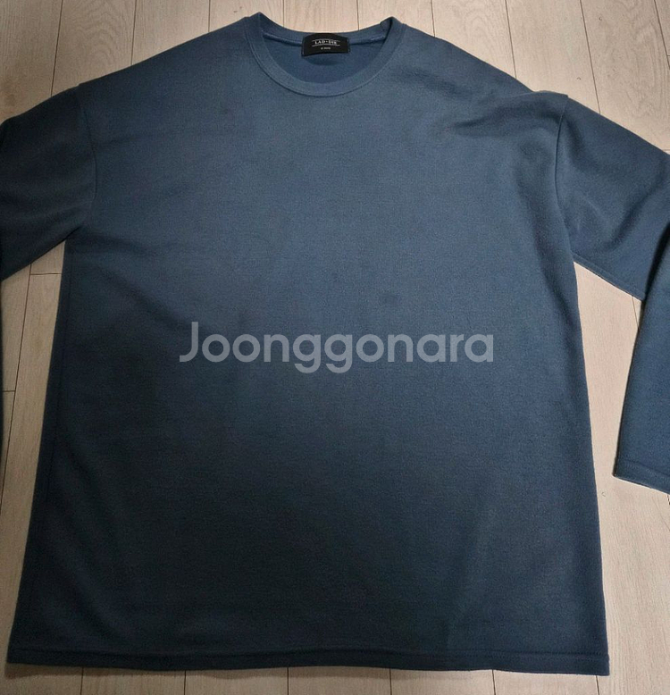 스카이 블루 라운드넥 긴팔 티셔츠--3