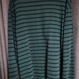 SPAO 긴팔 스트라이프 티셔츠 그린/네이비