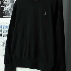 (S-M) 폴로 랄프로렌 맨투맨 티셔츠 블랙 포니