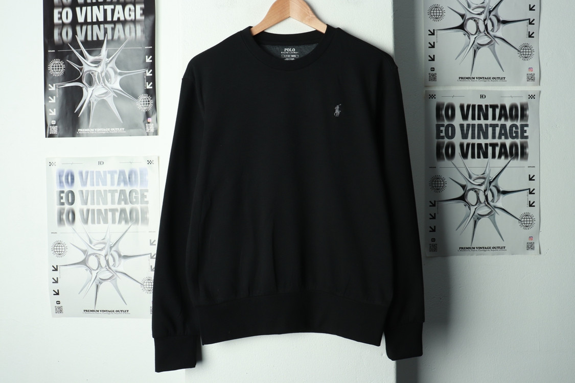 (S-M) 폴로 랄프로렌 맨투맨 티셔츠 블랙 포니--1