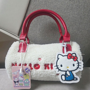 헬로키티 뽀글이 미니 원통 핸드백, 숄더백,크로스백