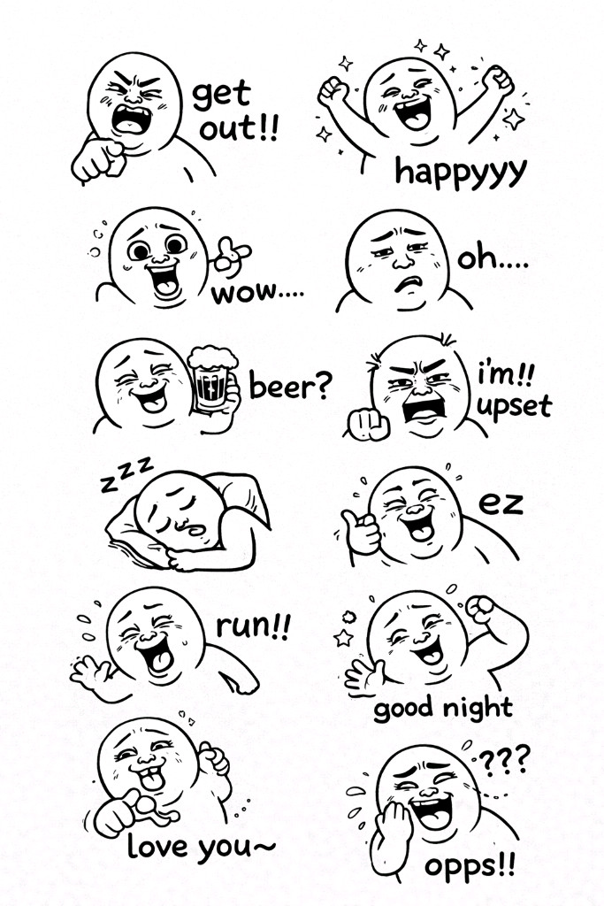 12개 승인작가의 카카오톡 이모티콘 주문 제작--1