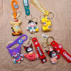 산리오 캐릭터 피규어 키링 6개 여러가지 새상품폼폼푸린, 포챠코, 텔레토비 나나, 쿠로미 3종. 이미지