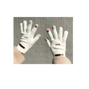 러브 하트 자수 스티치 장갑