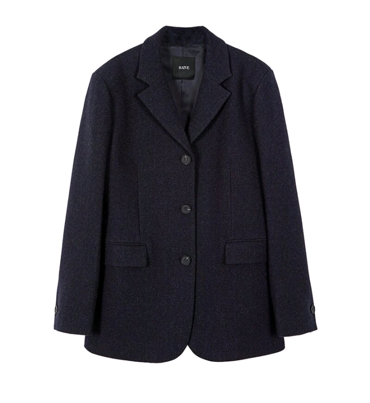 새상품 레이브 오버핏 울 자켓 네이비 S--1
