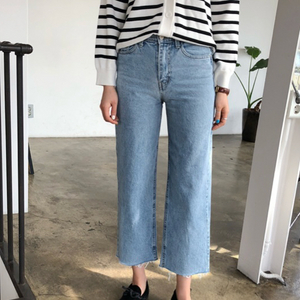 메이비베이비 와이드 데님팬츠 바지 청바지 S