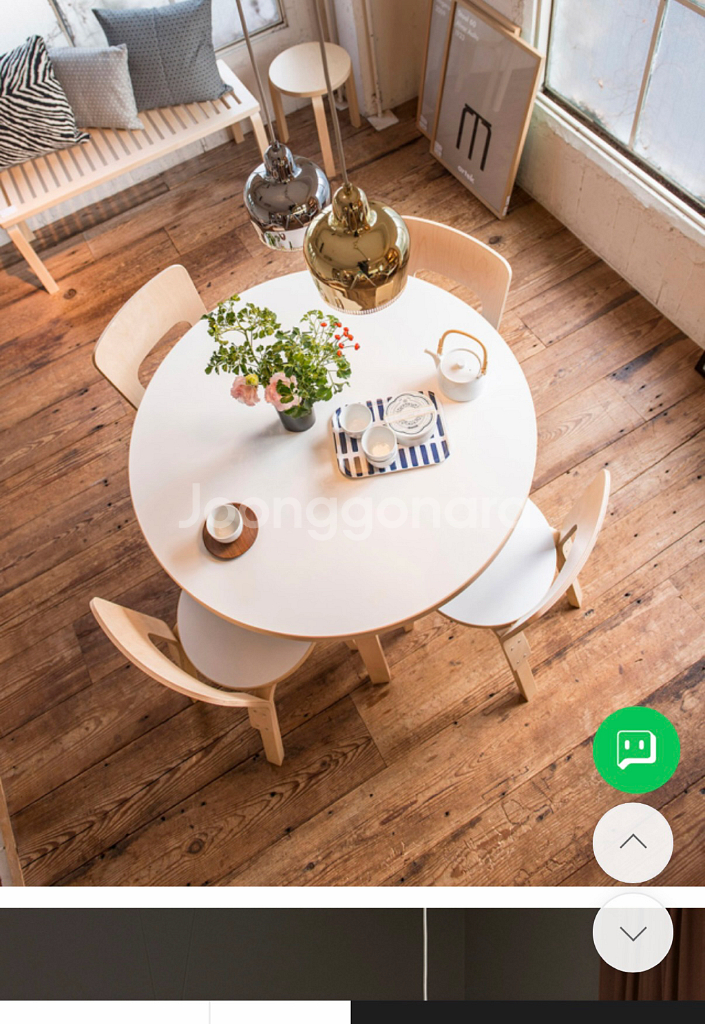 아르텍 알토 테이블 원형 91 화이트(S급) 직배송 가 능(배송비별도)--5