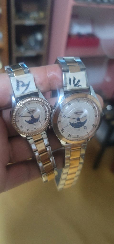 당x[일괄판매] 가이거(GEIGER) 정품 커플 시계 (상태 최상) 고가 라인 문페이즈--4