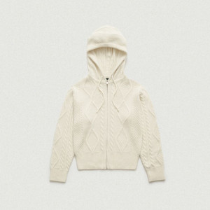 더바넷 boen cable knit zip-up hoodie 케이블 집업 후디 아이보리