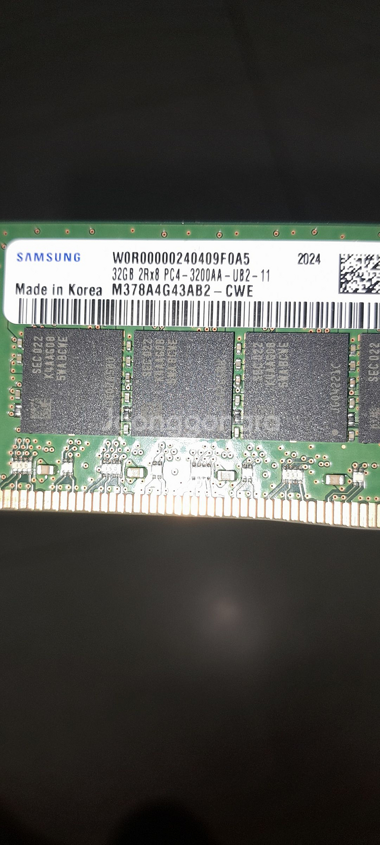 SAMSUNG/삼성 DDR4 32GB 3200 데스크탑 메모리 M378A4G43AB2-CWE--0