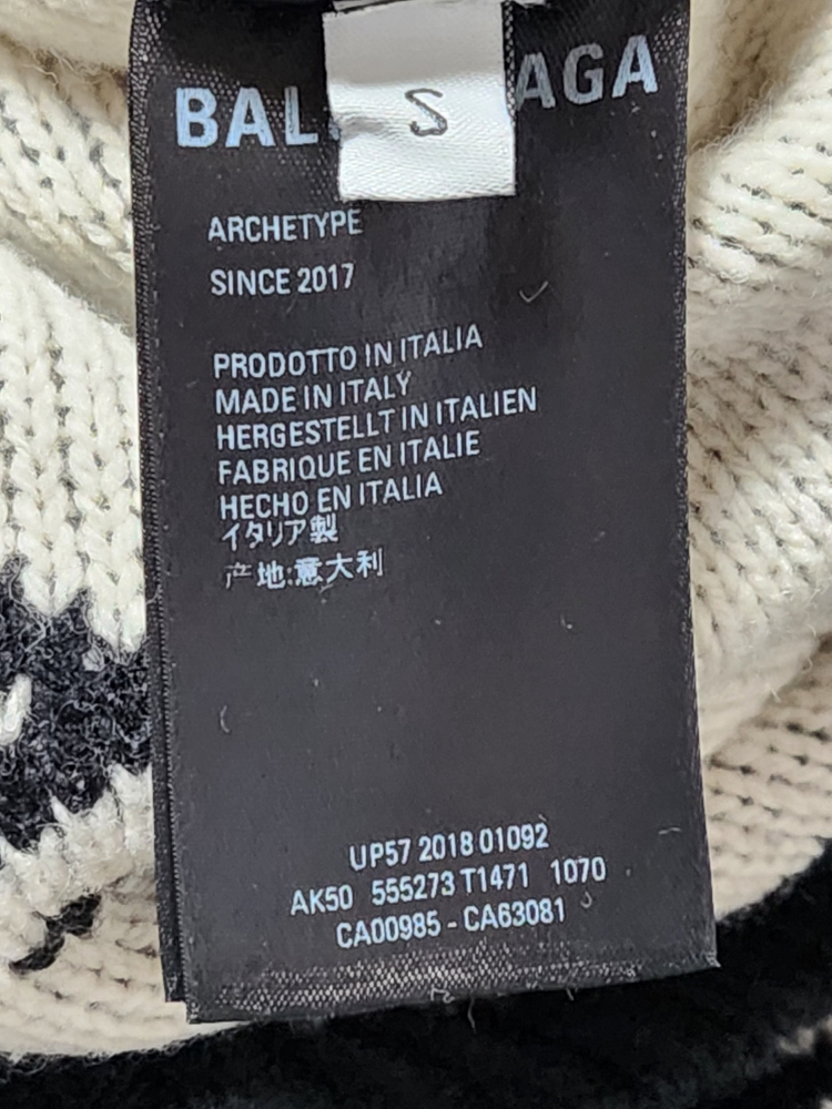 [S] 발렌시아가 블랙 울 멀티로고 여성 오버핏 니트 555273 이미지