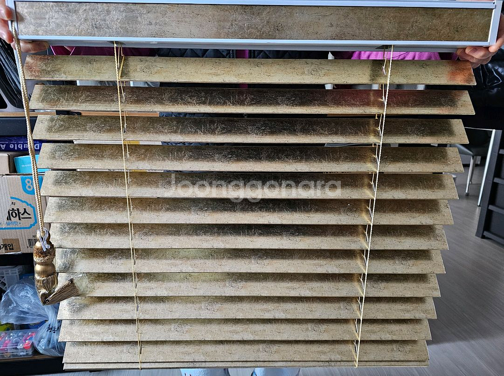 [새제품] 창안애 고급 엔틱 골드 우드블라인드 (희귀템)--1