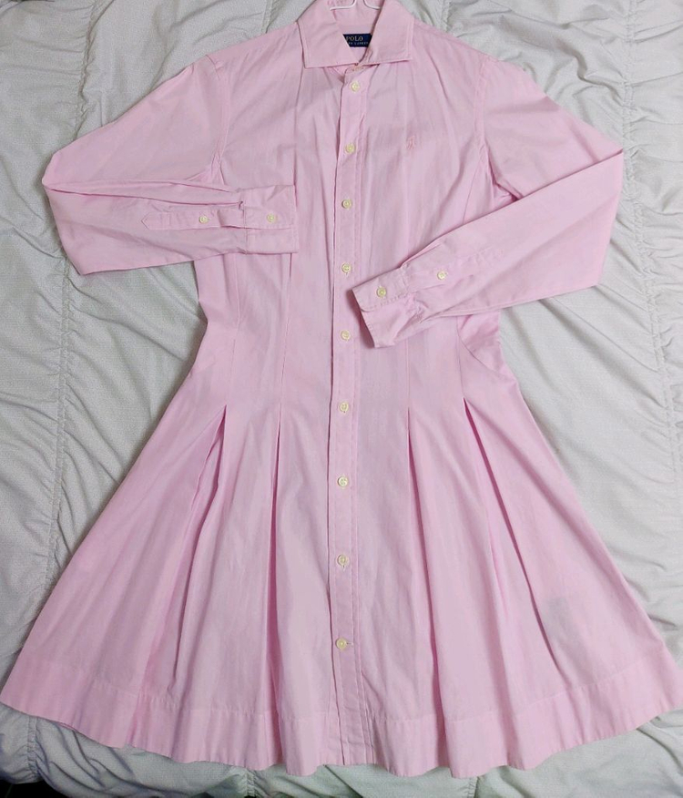 폴로랄프로렌 셔츠원피스 2사이즈55 핑크분홍원피스--0