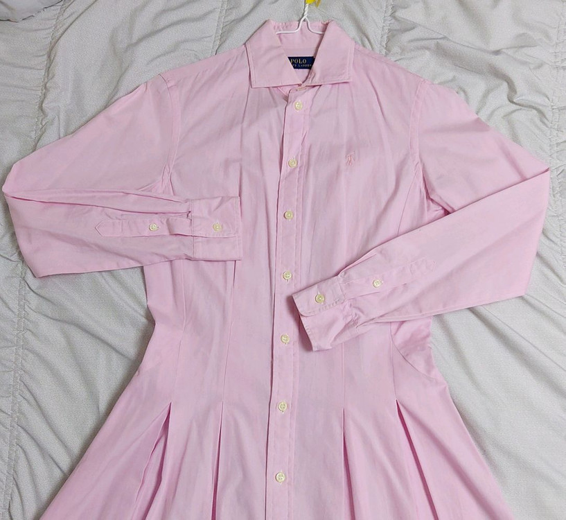 폴로랄프로렌 셔츠원피스 2사이즈55 핑크분홍원피스--1