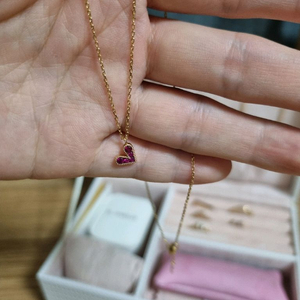 18k 핑크하트 목걸이