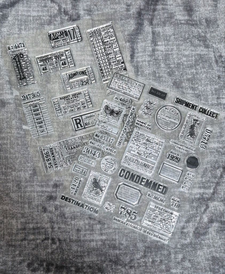 빈티지 다꾸 클리어 스탬프 18개 이미지