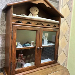빈티지 나무장식장 원목진열 유리장