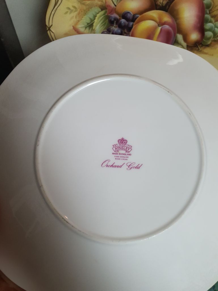 앤틱 영국 엔슬리 오차드골드 귀달이접시와.드링켓 개당값--3