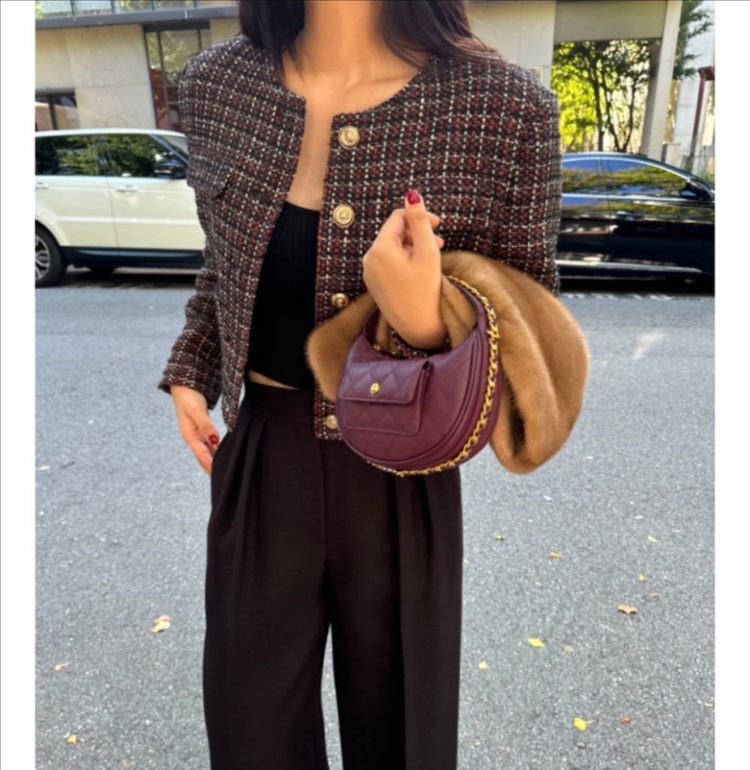 마이아이코 트위드자켓 (Twinkle Check Classic Tweed Jacket)--5