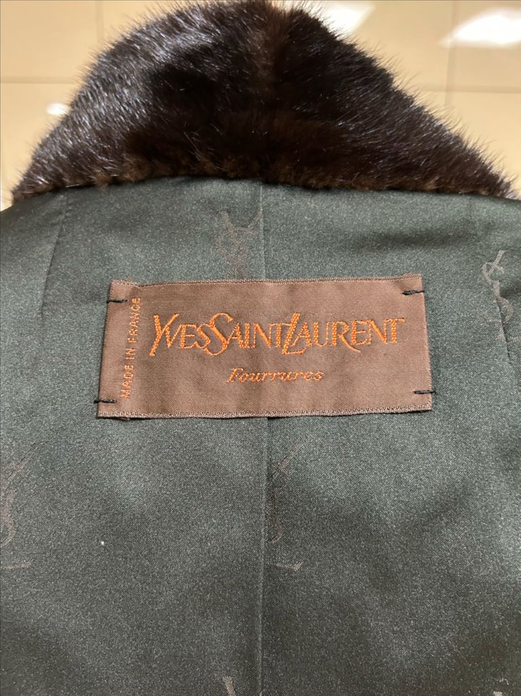 입생로랑(YSL) Fourrures 정품 빈티지 리얼 밍크 롱코트--6