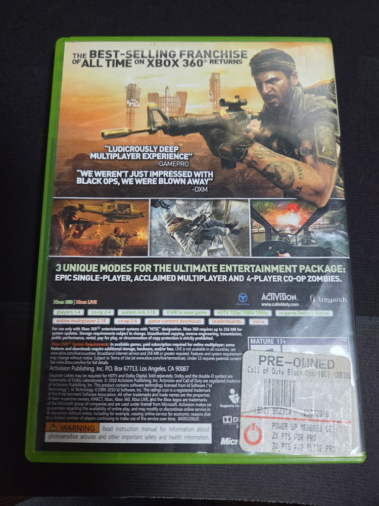 엑스박스 360(Xbox 360) 게임 타이틀 콜 오브 듀티: 블랙 옵스--1