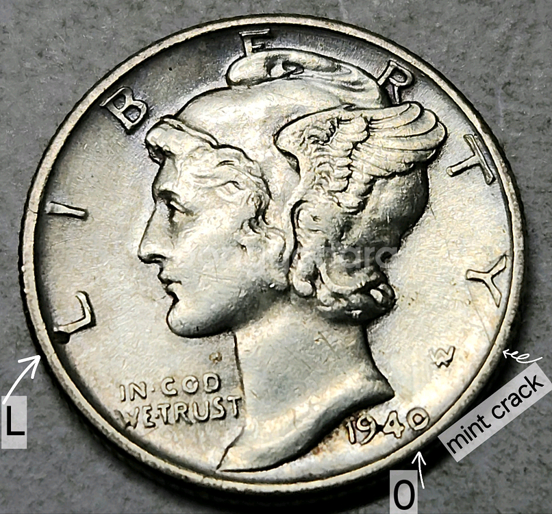 실버90 풀 밴드+스트랩 희귀동전 미국주화 머큐리 다임은화 1940--3