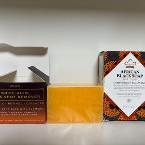 VALITIC Kojic Acid 다크 스팟 리무버 비누 바+아프리칸 블랙 바 솝 비누