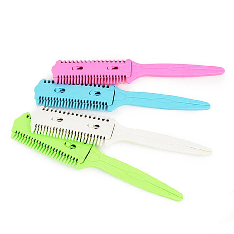 새 2개 흰색 커트 전용 빗 미용 면도칼 이발 다듬기 앞머리--3