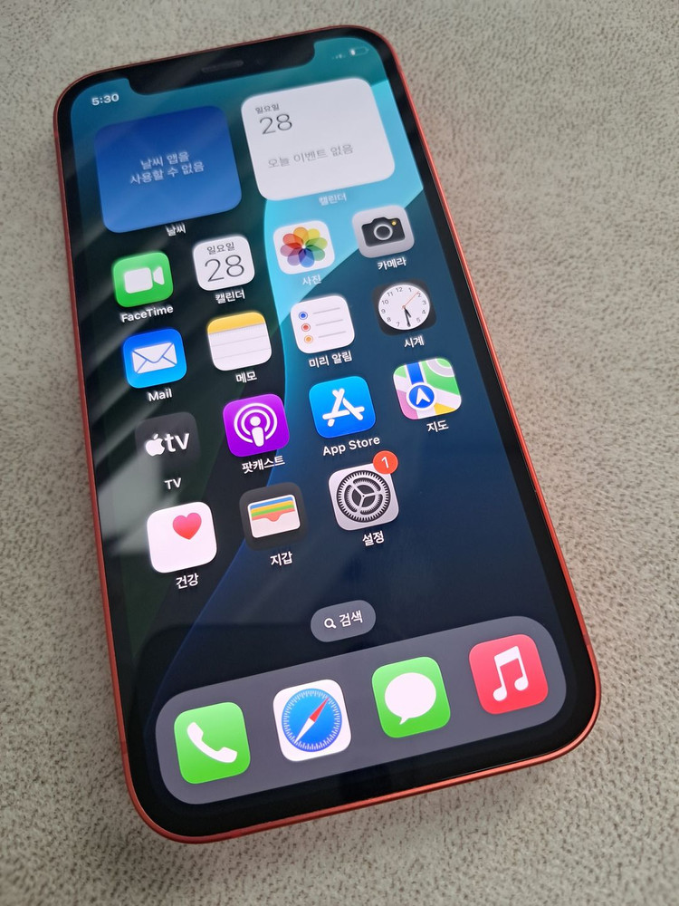 아이폰12미니 레드 128기가 배터리성능77%중고폰 공기계 최저가 알뜰폰 서브폰--1