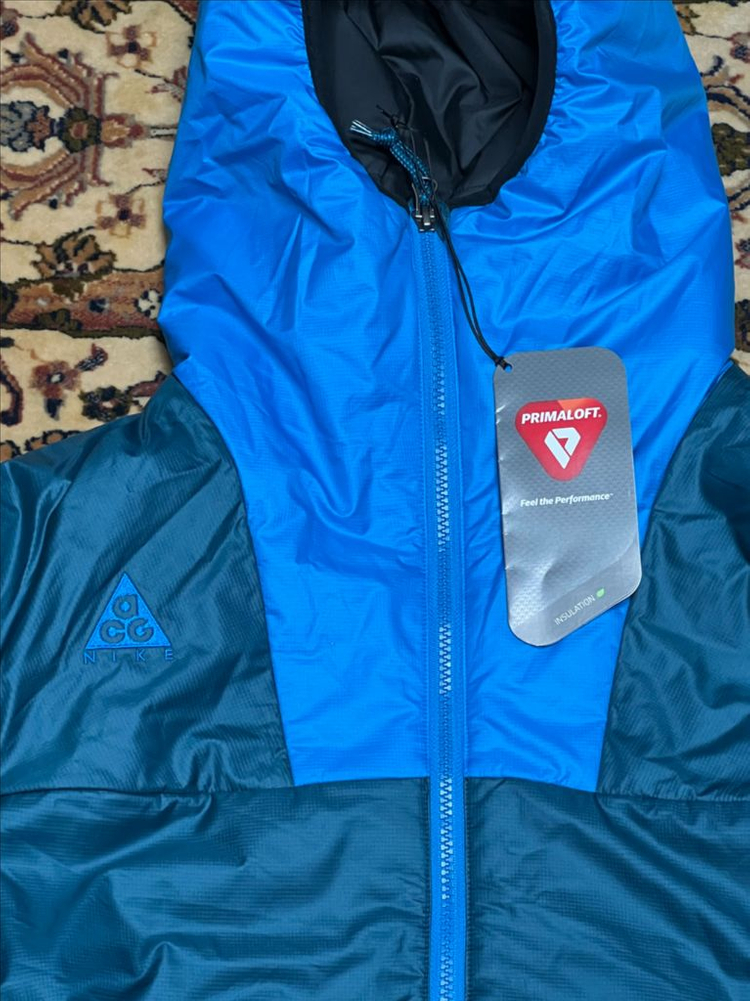 NIKE 나이키 ACG 초레어 프리마로프트 경량패딩 후디드 자켓 윈드러너 터키석/블루 M100~105 운동 헬스 이미지