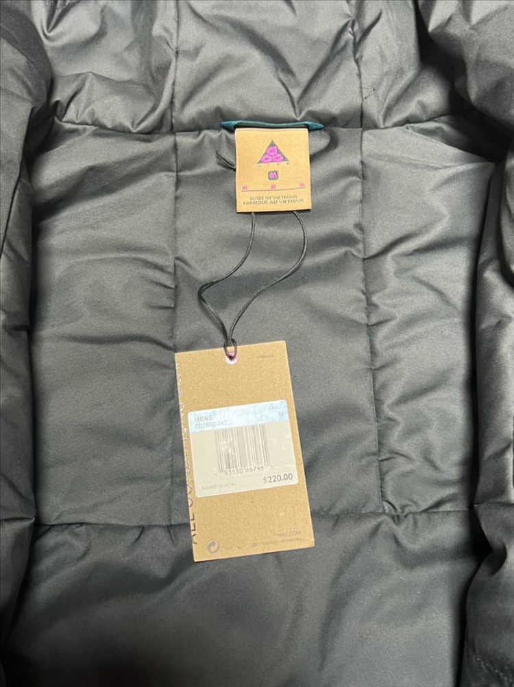 NIKE 나이키 ACG 초레어 프리마로프트 경량패딩 후디드 자켓 윈드러너 터키석/블루 M100~105 운동 헬스 이미지