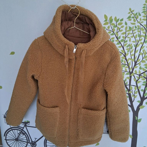 테디베어 후드 숏 코트 베이지 초등학 이미지