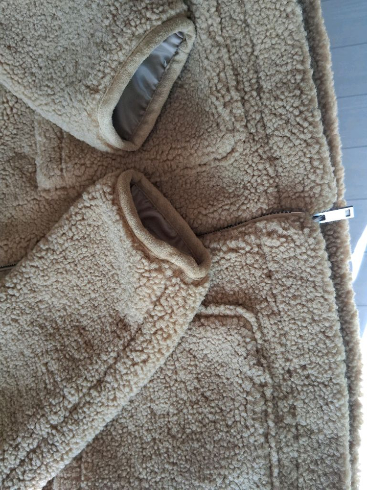 테디베어 후드 숏 코트 베이지 초등학 이미지