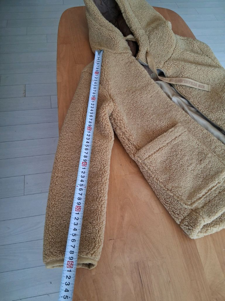 테디베어 후드 숏 코트 베이지 초등학 이미지