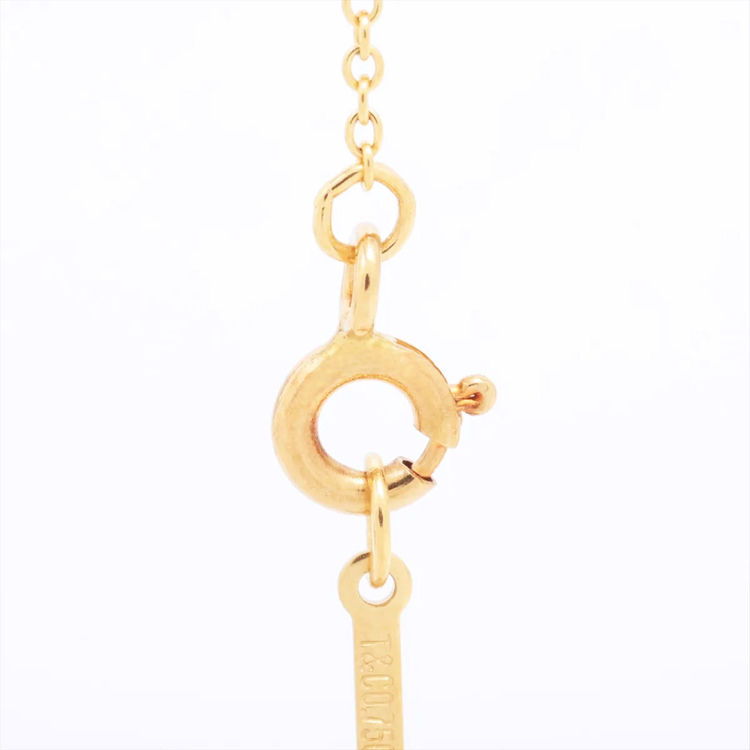 티파니 키싱 9P 천연다이아몬드 티파니앤코 18K 옐로우골드 펜던트 목걸이 2.4g--3