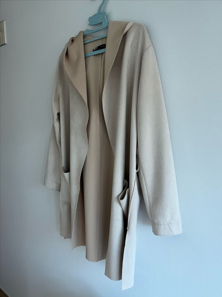 자라 후드 가디건 베이지 M--3