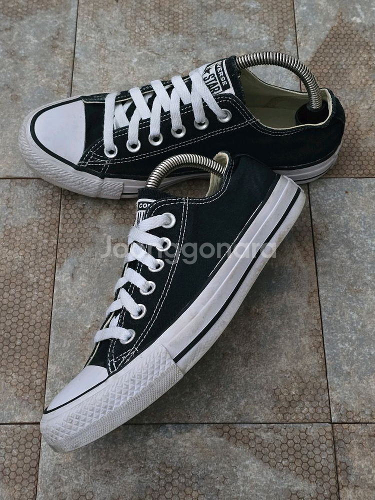 (235)컨버스 체커보드 올스타 로우 검흰 스니커즈 운동화--2