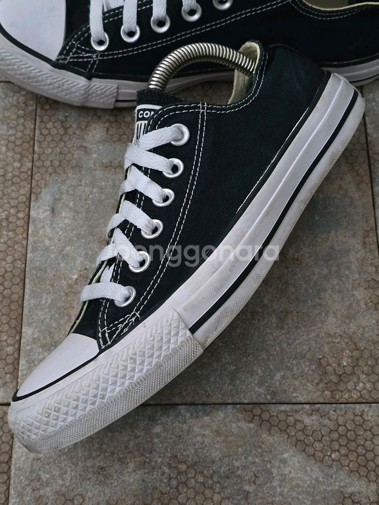 (235)컨버스 체커보드 올스타 로우 검흰 스니커즈 운동화--3